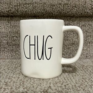 Rae Dunn White Ceramic “Chug”  Mug